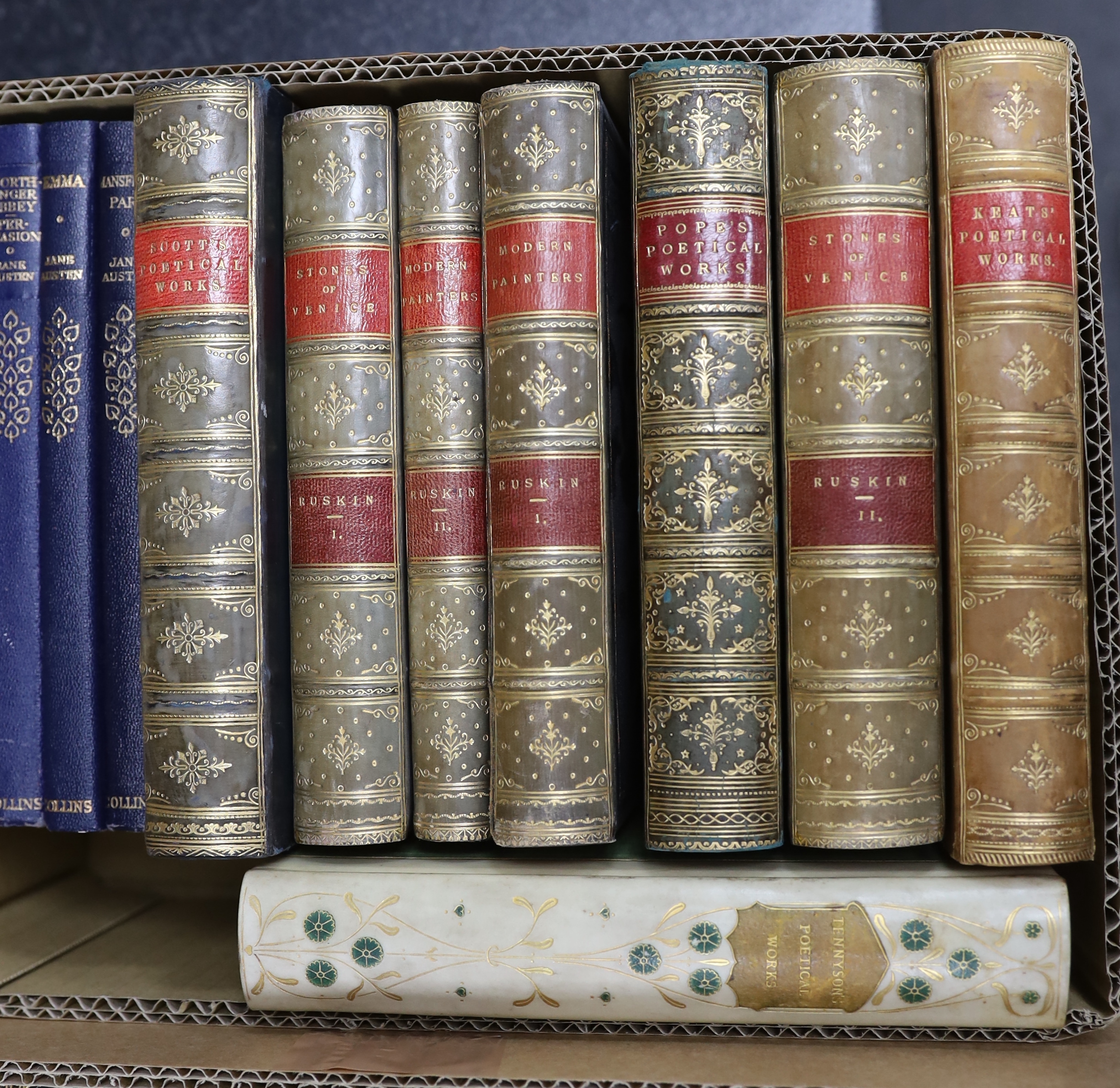 Literary Bindings - mostly contemp. half calf; later 19th cent. (35)